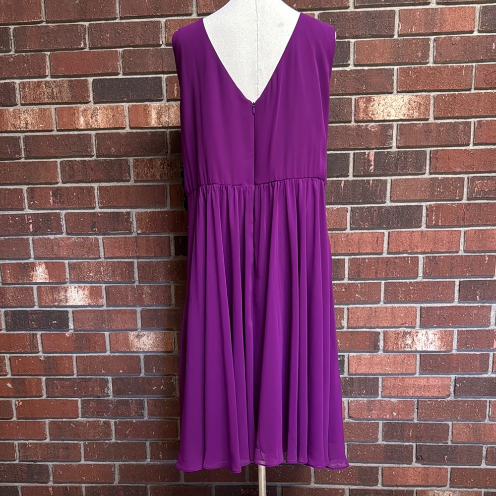 Suzi Chin for Maggy Boutique Purple Drape Front Dress Size. 18W - Picture 3 of 10